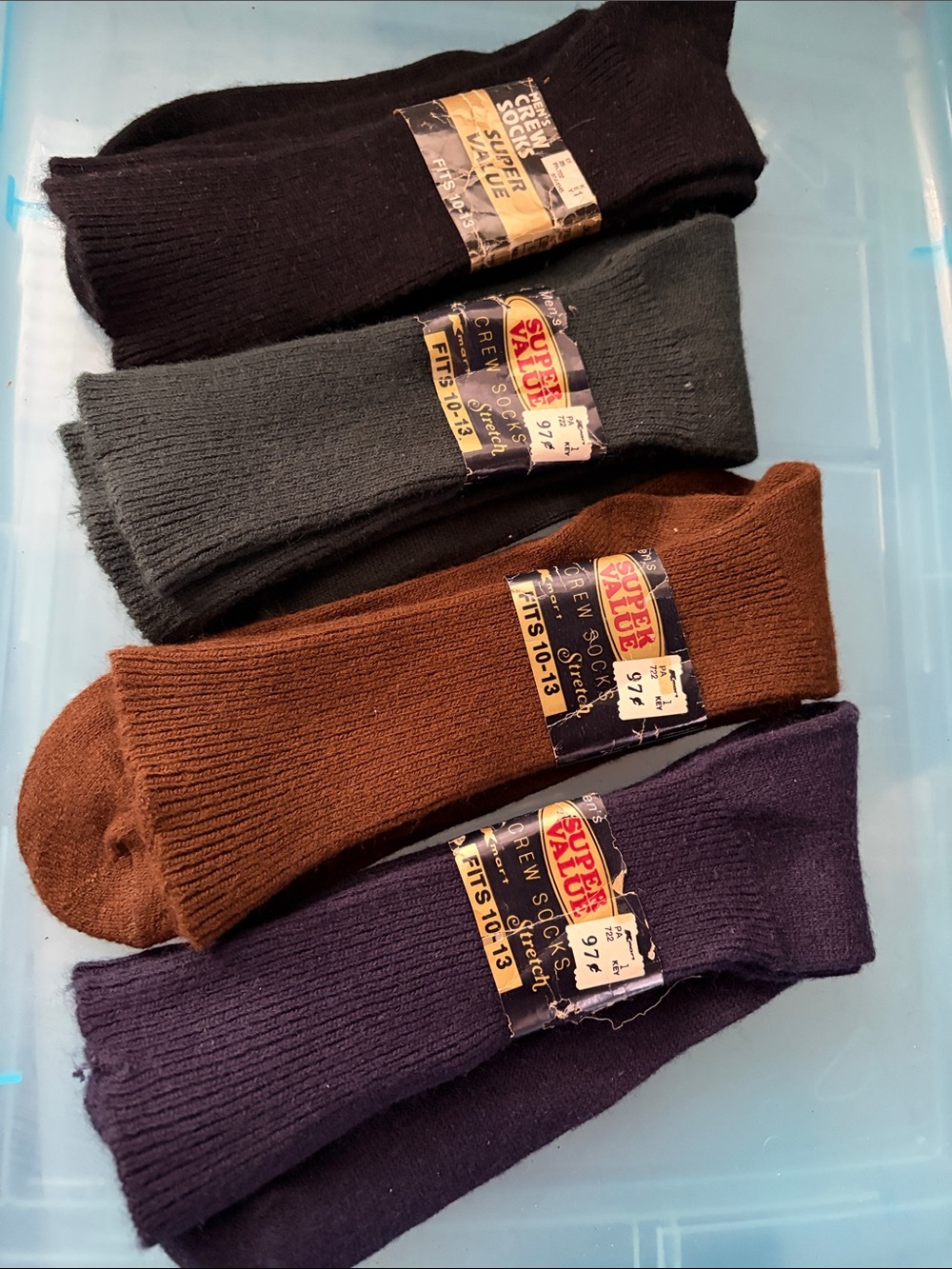 Vintage Deadstock NOS Men's K-mart Dress Crew Socks 4 Pairs